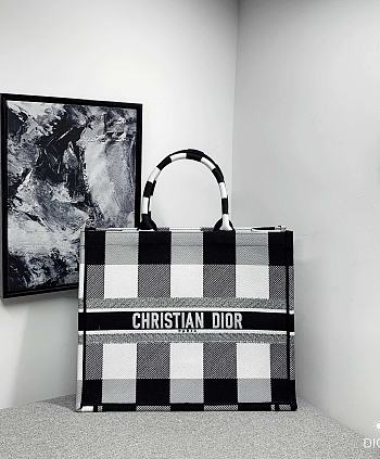 Dior Book Tote Color Series Black And White Size 41.5 x 32 x 5 cm