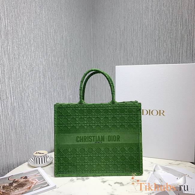 Dior Colorful Jacquard Canvas Handbags Green M1286 Size 41.5 x 32 x 5 - 1