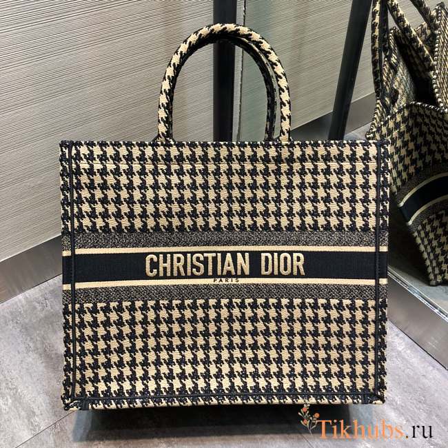 Dior Tote Book Houndstooth Grid Size 42 cm - 1