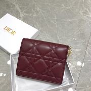 Dior Two-Fold Wallet Dark Red Size 11 x 9 x 3.5 cm - 3