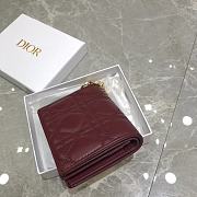 Dior Two-Fold Wallet Dark Red Size 11 x 9 x 3.5 cm - 5