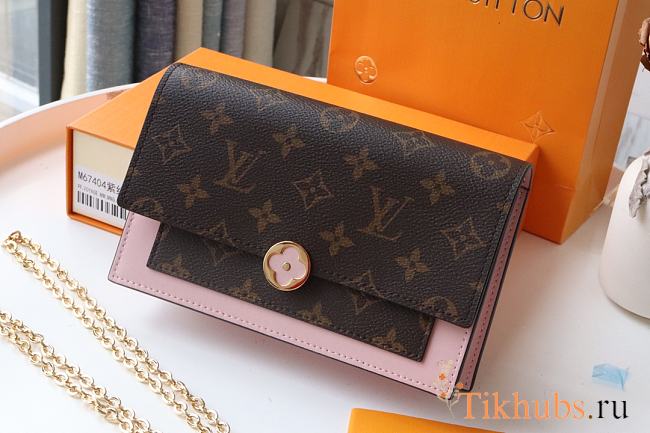 LV FLORE Chain Wallet Pink M67404 Size 7.5 x 11.5 x 3.5 cm - 1