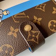 LV Monogram Canvas Print Small Ring Agenda Book Cover Blue Doorman R20005 Size 10 x 14 cm - 4