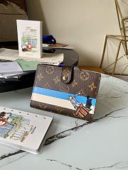 LV Monogram Canvas Print Small Ring Agenda Book Cover Blue Doorman R20005 Size 10 x 14 cm - 2