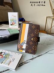 LV Monogram Canvas Print Small Ring Agenda Book Cover Yellow Doorman R20005 Size 10 x 14 cm - 1