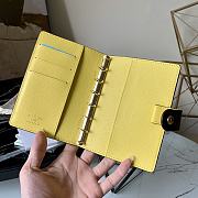 LV Monogram Canvas Print Small Ring Agenda Book Cover Yellow Doorman R20005 Size 10 x 14 cm - 4