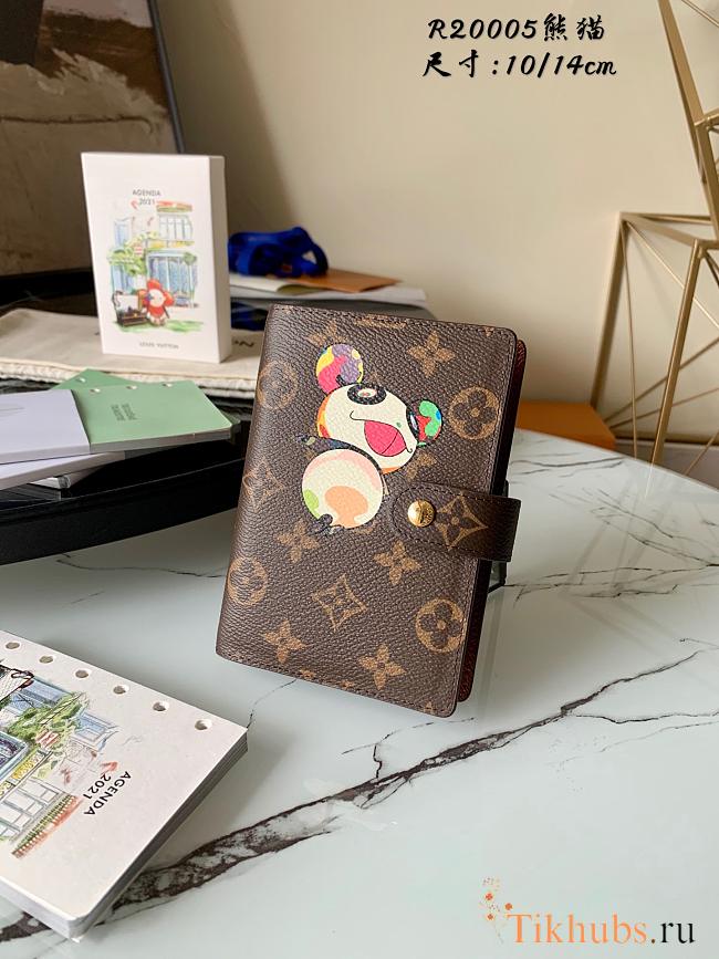 LV Monogram Canvas Print Small Ring Agenda Book Cover Panda R20005 Size 10 x 14 cm - 1