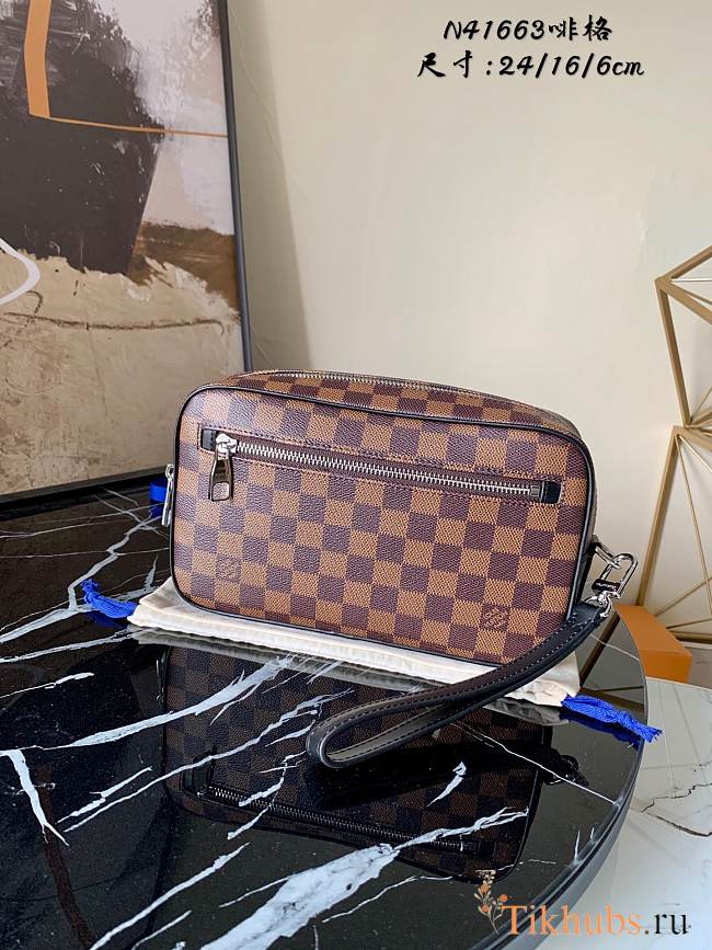 Louis Vuitton KASAI CLUTCH Damier Ebene N41663 Size 24 x 16 x 6 cm  - 1