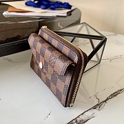 LV Card Holder Recto Verso Damier Ebene Brown Grid Pink N60405  - 5