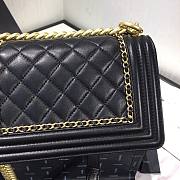 Chanel LeBoy Bag Smooth Leather Black 67085 Size 20 cm - 6