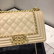 Chanel LeBoy Bag Smooth Leather Cream 67085 Size 20 cm - 5