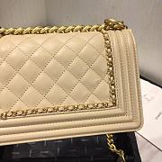 Chanel LeBoy Bag Smooth Leather Cream 67085 Size 20 cm - 2