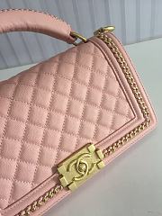 Chanel LeBoy Bag Smooth Leather Pink 67086 Size 25 cm - 3