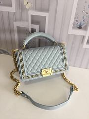 Chanel LeBoy Bag Smooth Leather Blue 67086 Size 25 cm - 1