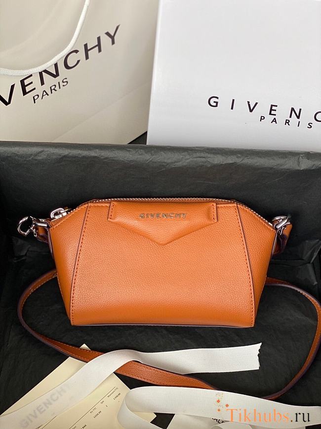 Givenchy Mini Antigona Leather Bag Light Brown 9981-4 Size 18 x 13 x 7 cm - 1