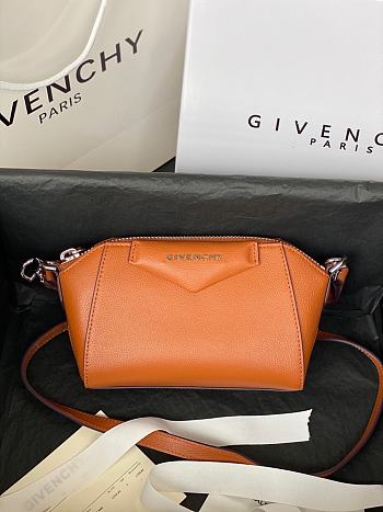 Givenchy Mini Antigona Leather Bag Light Brown 9981-4 Size 18 x 13 x 7 cm