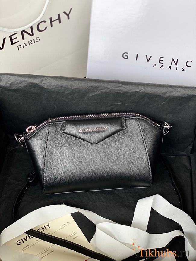 Givenchy Mini Antigona Leather Bag Black 9981-4 Size 18 x 13 x 7 cm - 1