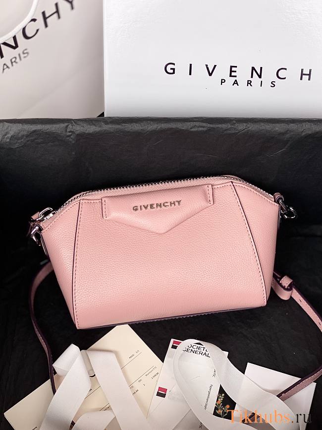 Givenchy Mini Antigona Leather Bag Pink 9981-4 Size 18 x 13 x 7 cm - 1