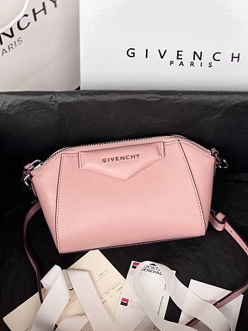 Givenchy Mini Antigona Leather Bag Pink 9981-4 Size 18 x 13 x 7 cm