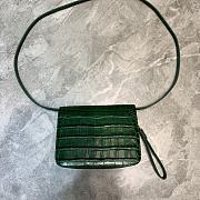 Balenciaga Crocodile Embossed Green 592898 Size 18.5 x 7 x 14 cm - 2