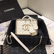 Chanel Vanity Case Bag Grained Calfskin White AS1785 Size 18 x 14 x 8 cm  - 1