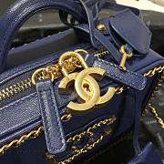 Chanel Vanity Case Bag Grained Calfskin Blue AS1785 Size 18 x 14 x 8 cm  - 4