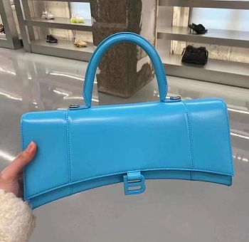 Balenciaga Hourglass Crocodile Blue 92945 Size 6 x 15 x 35 cm 