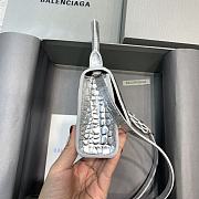 Balenciaga Hourglass Mini Crocodile Pattern Silver Size 11.5 x 14 x 4.5 cm  - 6