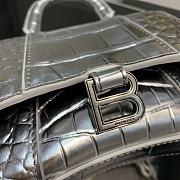 Balenciaga Hourglass Mini Crocodile Pattern Silver Size 11.5 x 14 x 4.5 cm  - 5