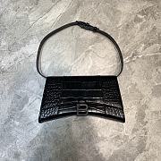 Balenciaga Hourglass Crocodile Pattern Black Size 25 x 6.5 x 14 cm - 1