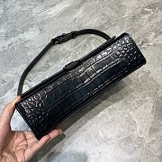 Balenciaga Hourglass Crocodile Pattern Black Size 25 x 6.5 x 14 cm - 3