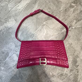 Balenciaga Hourglass Crocodile Pattern Pink Size 25 x 6.5 x 14 cm