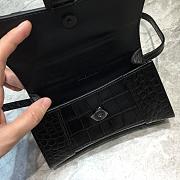 Balenciaga Hourglass Waist Crocodile Pattern Black Size 18 x 6 x 11 cm  - 6