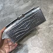 Hourglass Small Top Handle Crocodile Silver Size 19 x 8 x 21 cm - 4