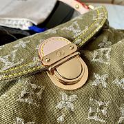 LV Monogram Denim Mini Pleaty Shoulder Bag Green M95050 Size 26 x 15 x 9 cm - 5