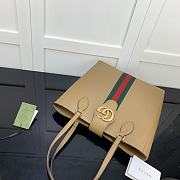 Gucci Small Tote With Double G In Brown Ribbon Cloth Leather 652680 Size 28 x 26 X 8.5 cm - 5