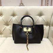 Valentino Garavani Small Pebbled Calfskin Black 2070 Size 31 x 25 x 15 cm - 1