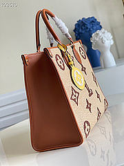 LV Onthego Monogram Giant Weave Embroidery Tote Bag Brown M57723 Size 35 x 27 x 14 cm - 6