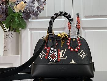 LV Crafty Alma PM Bag Black Silk Screen M44829 Size 25 x 18 x 12 cm