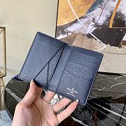 LV Pocket Wallet Card Case for Men Blue N60441 Size 8 x 11 x 1 cm - 4