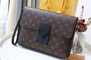 LV S Lock A4 Pouch Monogram Macassar M80560 Size 27 x 21 x 3.5 cm - 1