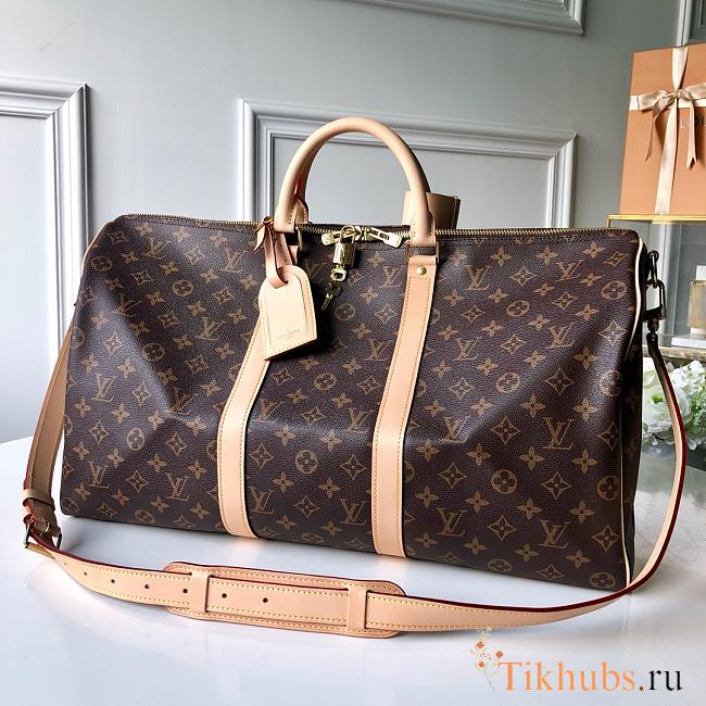 LV Keepall 45 Travel Bag Flower Material M41418 Size 45 x 27 x 20cm - 1