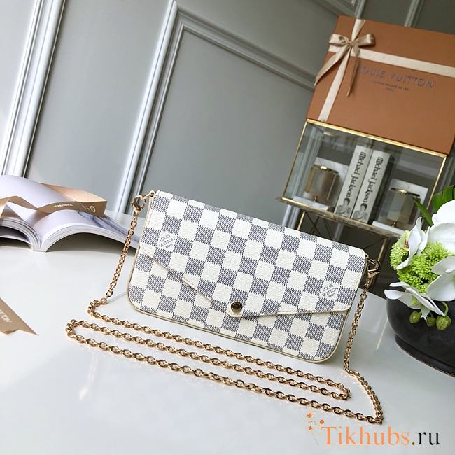 Louis Vuitton Pochette Felicie Damier Bag N63106 Size 21 x 11 x 2 cm - 1