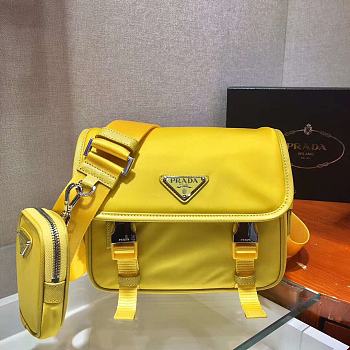 PRADA Crossbody Bag Yellow a2VD034 Size 22 x 16 x 8.5 cm