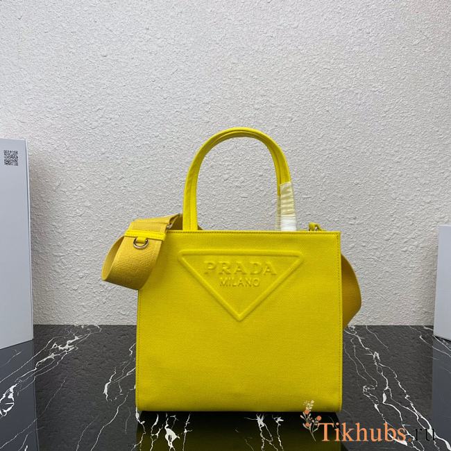 PRADA Tote Bag Yellow 1BG382 Size 26 x 23.5 x 9 cm - 1