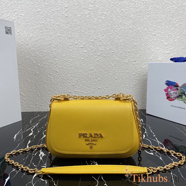 PRADA Crossbody Bag Yellow 1BD275 Size 22 x 14 x 6.5 cm - 1