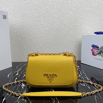 PRADA Crossbody Bag Yellow 1BD275 Size 22 x 14 x 6.5 cm