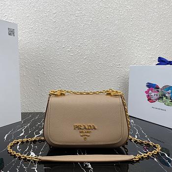 PRADA Crossbody Bag Beige 1BD275 Size 22 x 14 x 6.5 cm