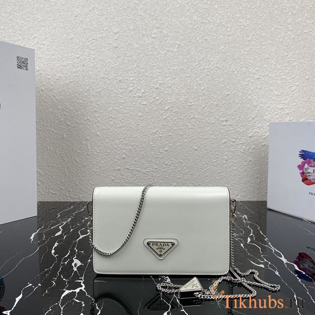 PRADA Necklace Bag White 1BD307 Size 19 x 10.5 x 3.5 cm - 1