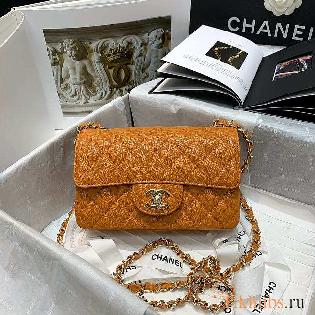 Chanel Classic Flap Bag Orange Red 116 Size 20 cm - 1